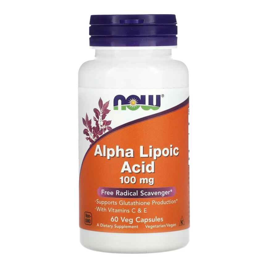 Acido Alfa Lipoico 100mg 60 Capsulas Vegetais Now Foods