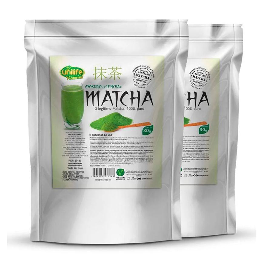 Kit 2 Matcha Puro e Organico Sóluvel 30g Unilife