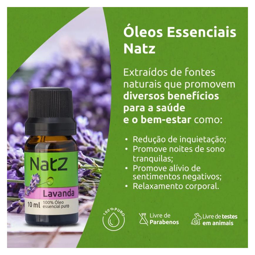 Óleo Essencial de Lavanda Natz 10ml