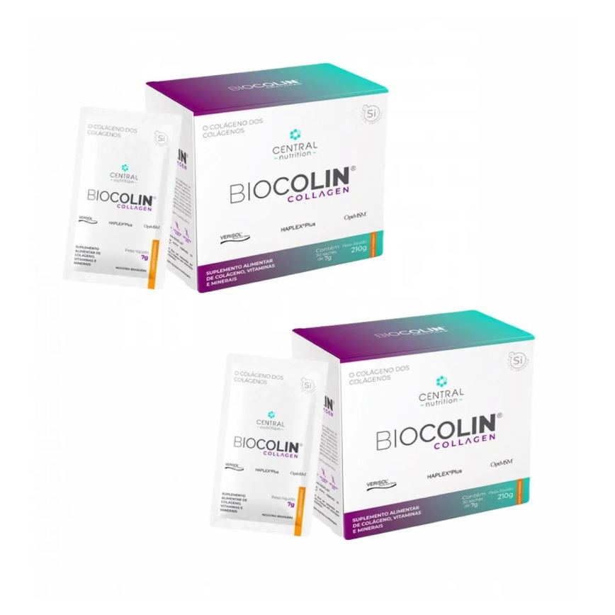 2x Biocolin Collagen - Central Nutrition - Tangerina 30 Sachês
