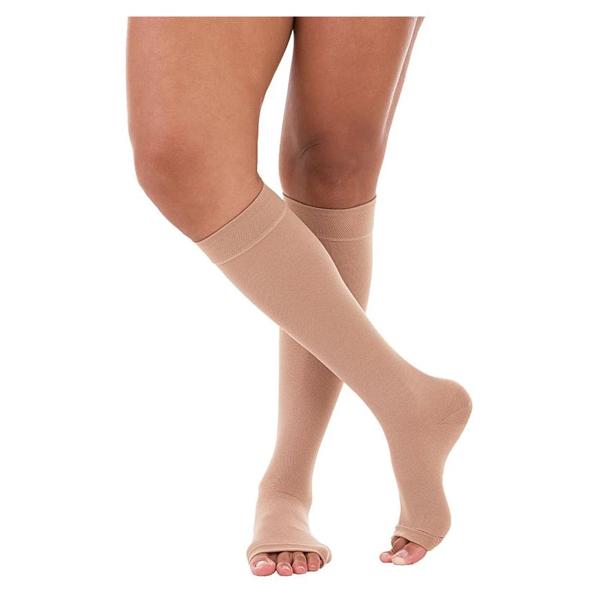 Meia de Compressão 3/4 Comfortline Cotton Venosan - Bege - 20-30mmhg - Curta - Tamanho P
