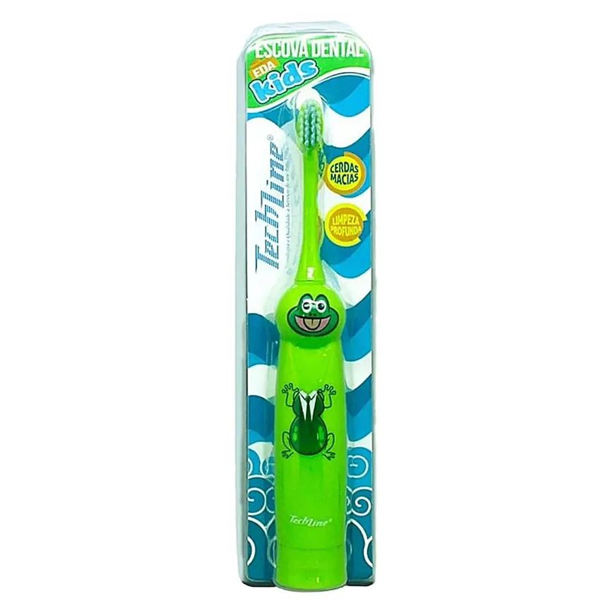 Escova Dental Elétrica Infantil Techline - Sapo Verde
