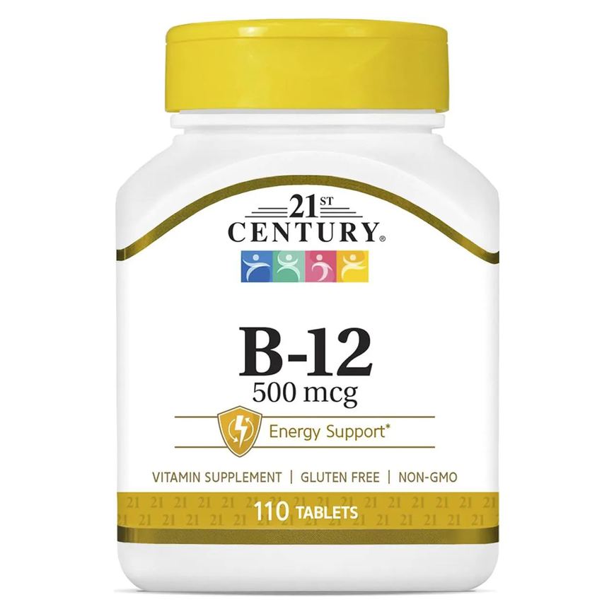 Vitamina B12 500mcg 110 Tabletes 21st Century