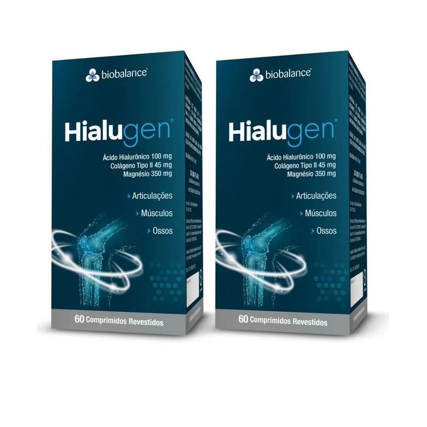 Kit 2 Hialugen Magnésio Colágeno Ácido Hialurônico Biobalance sem sabor