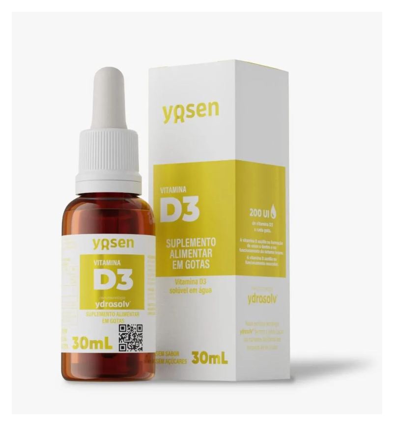 Vitamina D3 de Alta Absorção Ydrosolv Yosen 30ml - Um Novo Conceito em Vitamina D3