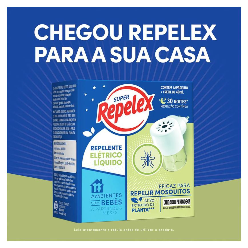 Kit Repelex Aparelho Elétrico + Repelente 30 Noites 40ml