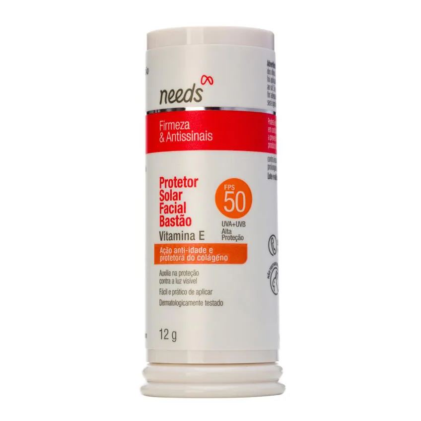 Protetor Solar Facial Needs Firmeza & Antissinais FPS 50 Bastão 12g
