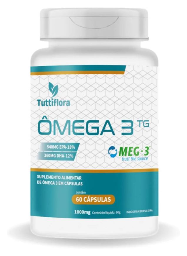 Ômega 3 Meg-3 (18% Epa 12% Dha) 60 cápsulas 1000mg Tuttiflora Sem Sabor
