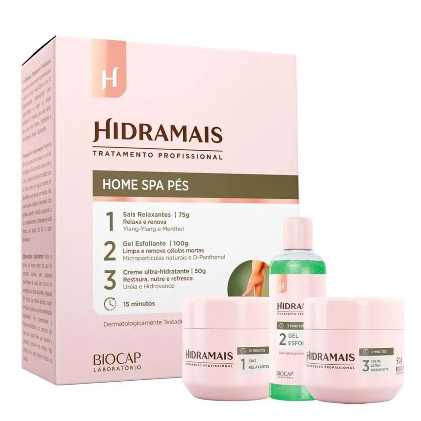 Home Spa Pés Sais Relaxante Gel Esfoliante Creme Hidramais
