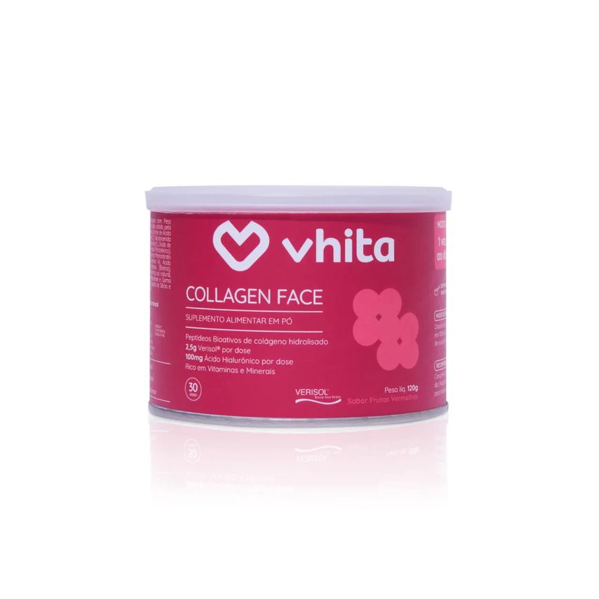 Collagen Face - Colágeno hidrolisado Verisol, ácido hialurônico e vitaminas - Frutas 120g - Vhita