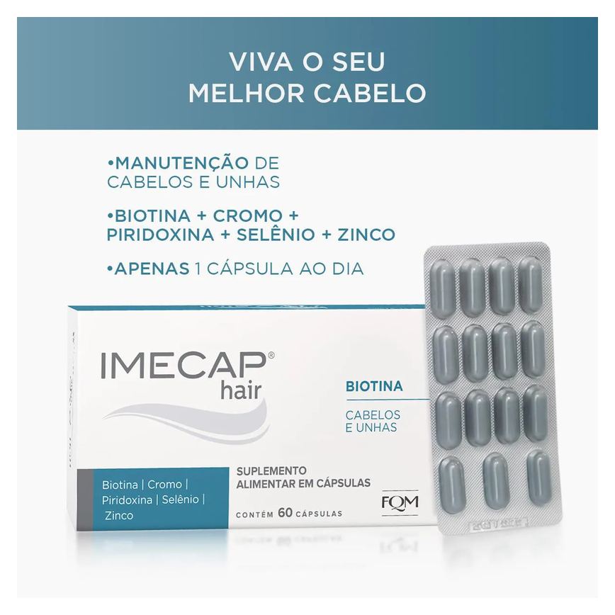 Suplemento Alimentar Imecap Hair Leve 90 Pague 60 cápsulas
