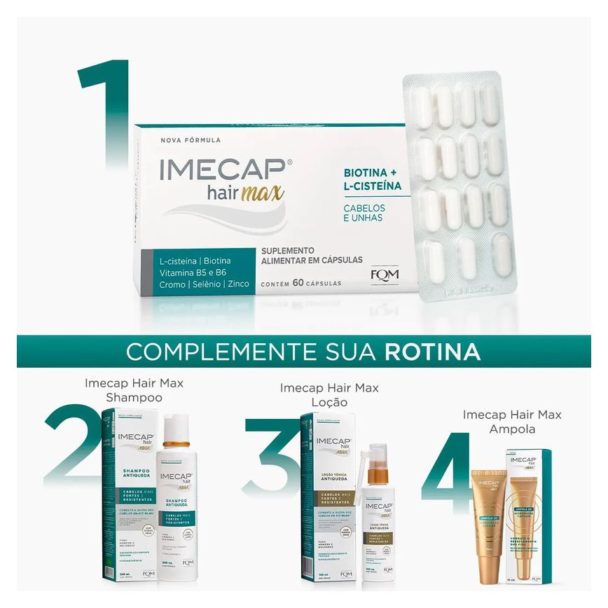 Kit Imecap Hair Max Cabelos e Unhas 60 + 30 cápsulas