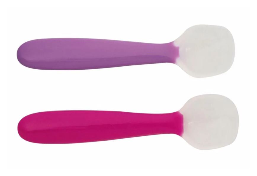 2 Colheres Silicone Flexíveis Rosa