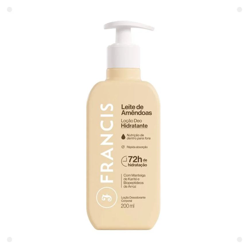 Loção Deo Hidratante Francis Leite de Amêndoas 200ml
