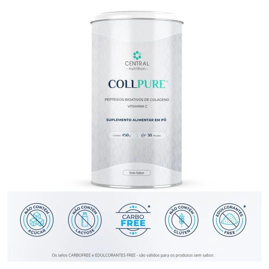Collpure Colageno 450g sem Sabor Central Nutrition