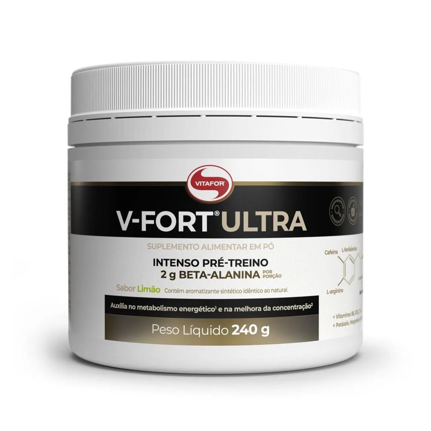 V Fort Ultra Pré Treino 240g Limão Vitafor