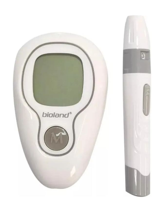 Aparelho de Medir Glicose Completo Bioland com Caneta Lancetadora e 10 Lancetas e 10 Tiras