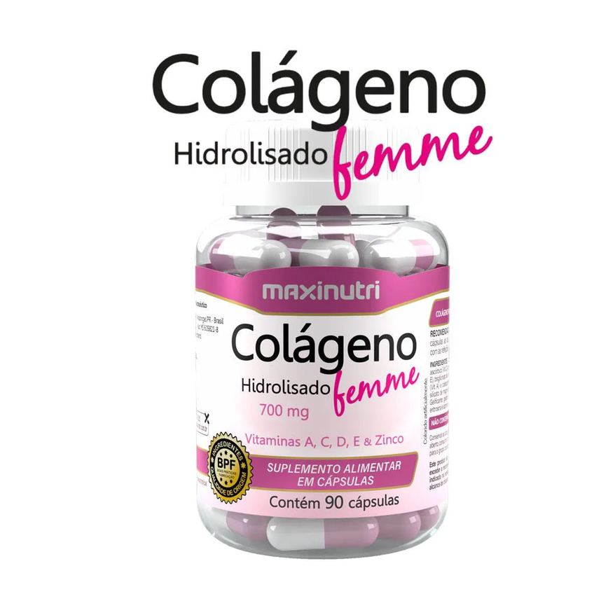 Colágeno Hidrolisado Femme Vitaminas + Zinco 90 Cápsulas Maxinutri