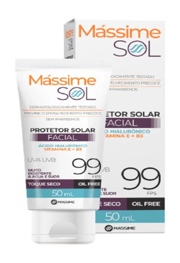 Protetor Solar Facial Fps 99 - Oil Free - com Ácido Hialurônico e Vitamina e + B3 - 50ml