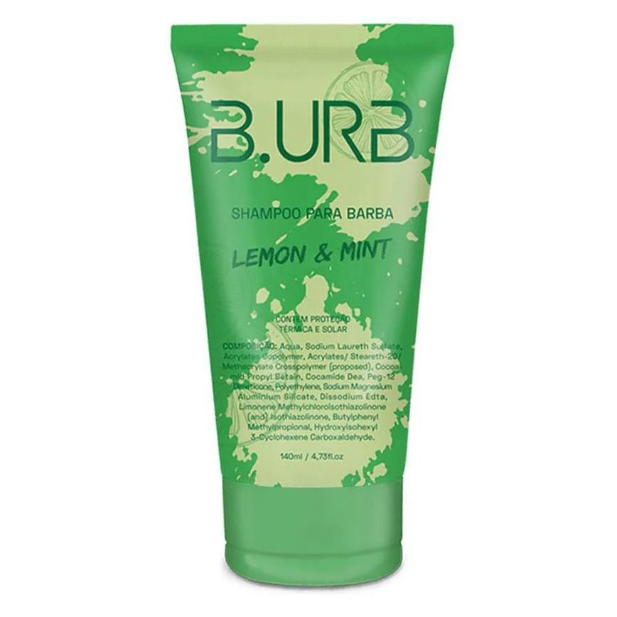 Shampoo para Barba Lemon & Mint Proteção Térmica E Solar 140ml Barba Urbana B.Urb