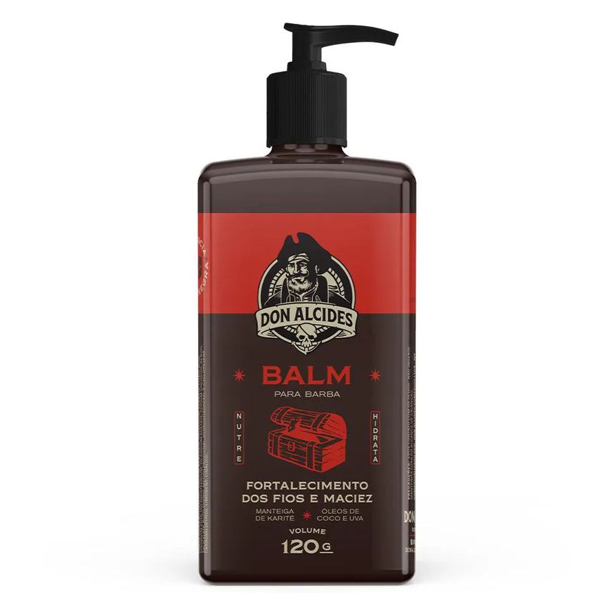 Balm para Barba Negra Amadeirado, Doce e Marcante 120g Don Alcides