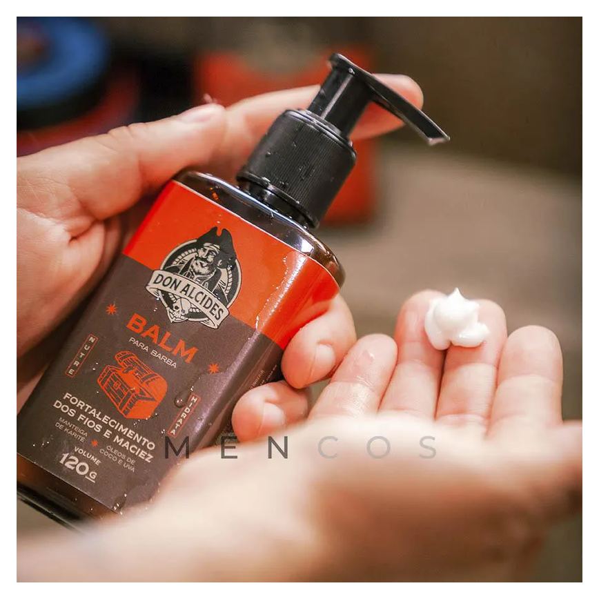 Balm para Barba Negra Amadeirado, Doce e Marcante 120g Don Alcides