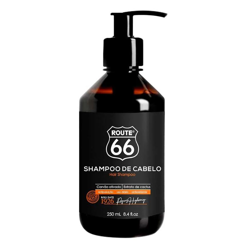 Shampoo de Cabelo Route 66 Antipoluição com Carvão Ativado 250ml Viking