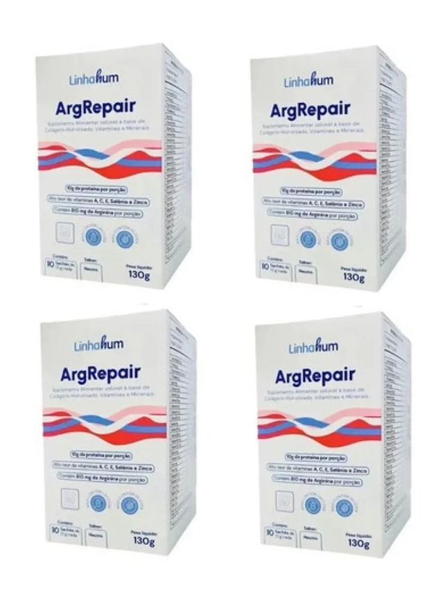 Kit 4 Cx Argrepair Suplemento Cicatrização Pós Op Linhahum Neutro