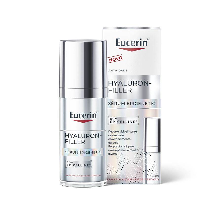 Kit Facial Eucerin Gel de Limpeza Dermo Pure Gentil 400g + Sérum Anti-Idade Hyaluron-Filler Epigenetic 30ml + Protetor Solar Fluido FPS 60 Hydro Fluid 50ml