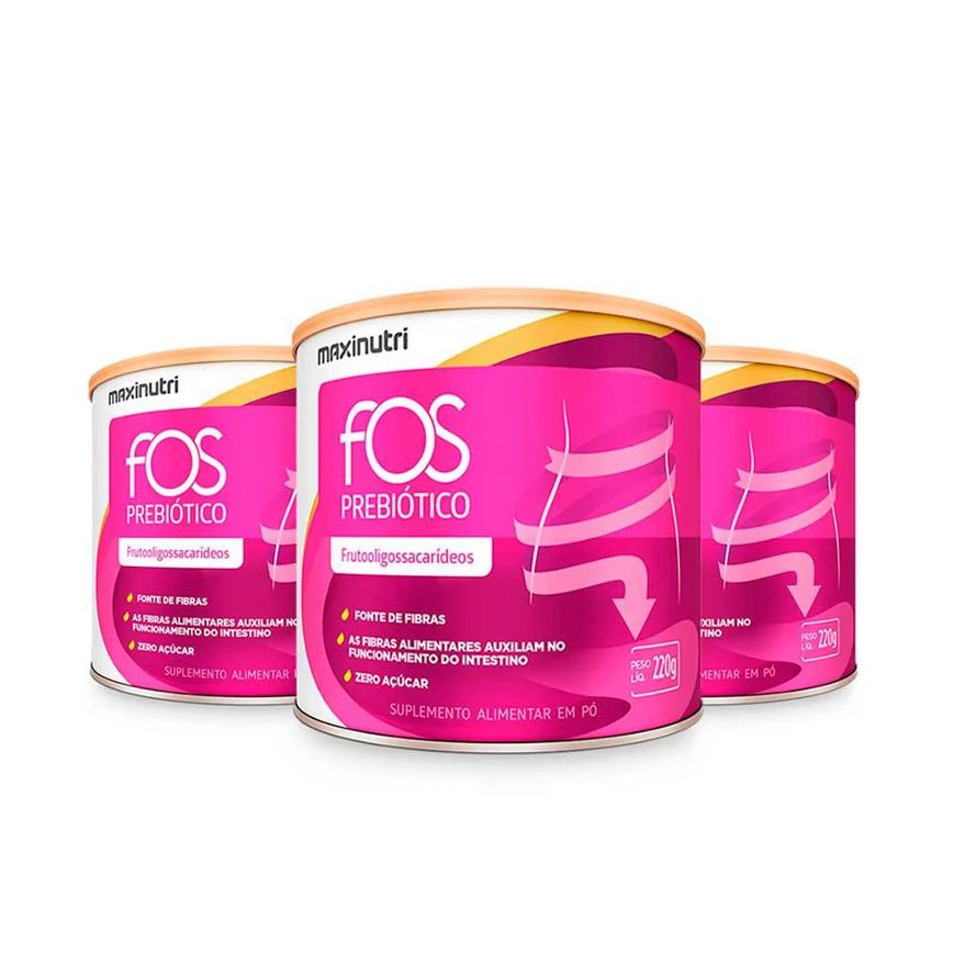 Kit 3 Fos Prebióticos Fibra Reguladora Intestinal 220g Maxinutri