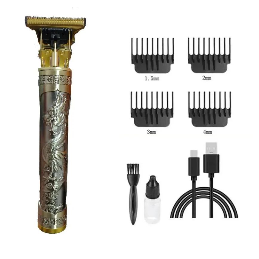 Maquina Dragão Profissional Corta Cabelo Aparar Barbas Pelos Carregamento Via Usb