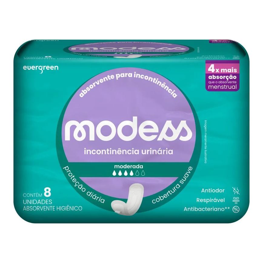 Absorvente Modess Incontinência Moderada 8un