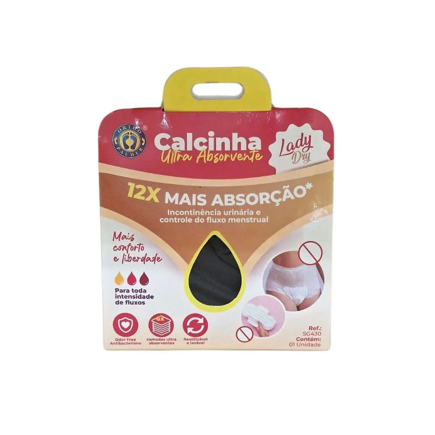 Calcinha Ultrabsorvente Antibacteriana Reutilizável Sg430 Ortho Pauher Xg