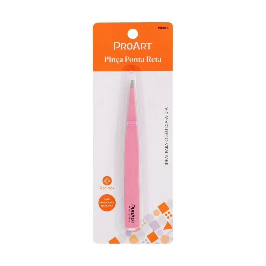 Pinça Ponta Reta Rosa- Proart