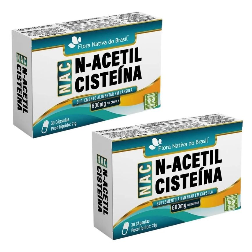 Kit 2x Nac (acetilcisteina) 600mg 30 cápsulas - Flora Nativa