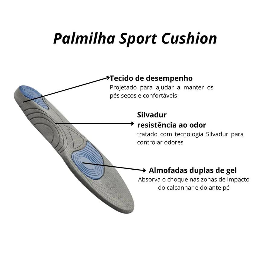 Palmilha Sofcomfort Sport Masculino 39 a 44 Chantal