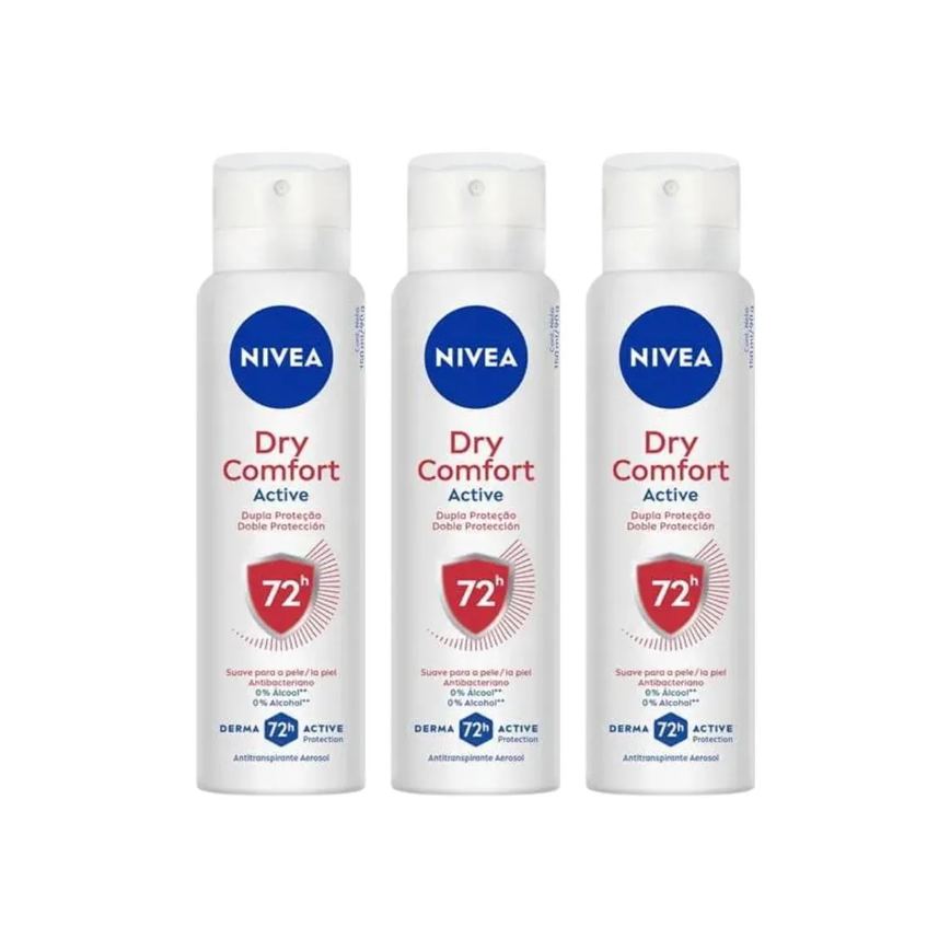 Desodorante Aero Nivea 150ml Fem Dry Comfort - Kit C / 3un