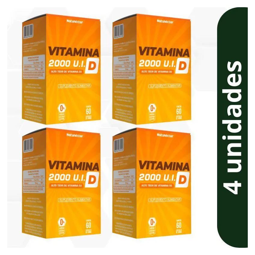 Kit Vitamina D 2000 U.i Natunectar 500mg - 4 Unid. (240 Cápsulas)