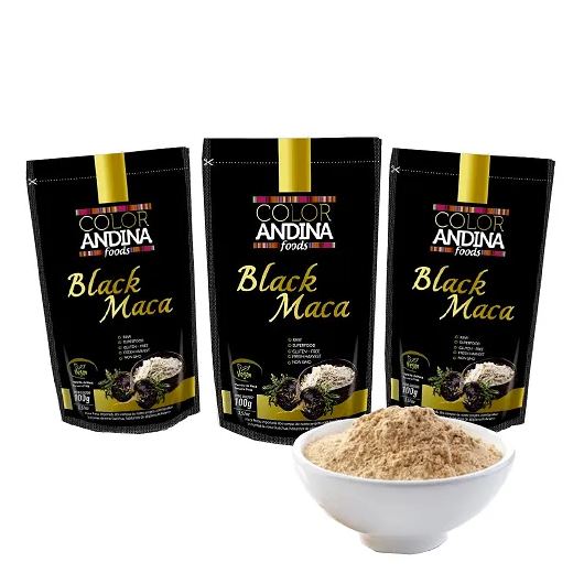 Kit Maca Peruana Preta Color Andina Food Black Maca 100g 3 unidades