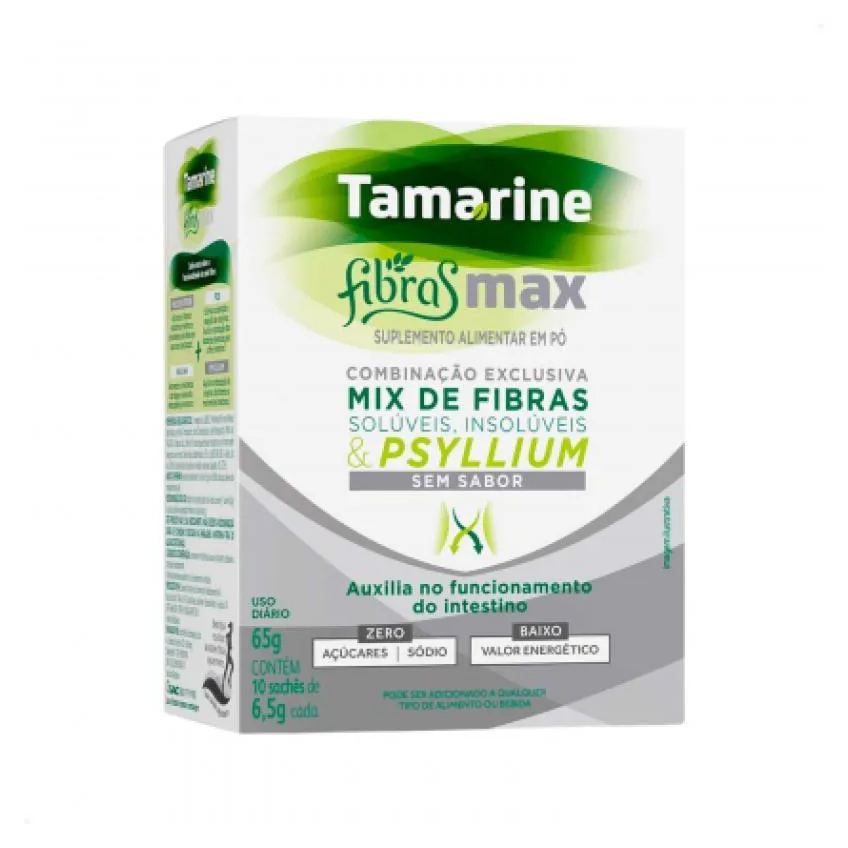 TAMARINE FIBRAS MAX EM Pó SEM SABOR 10 SACHêS COM 6,5G CADA