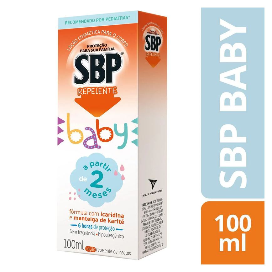 Repelente Infantil SBP Baby Icaridina Sem Fragrância Loção 100ml