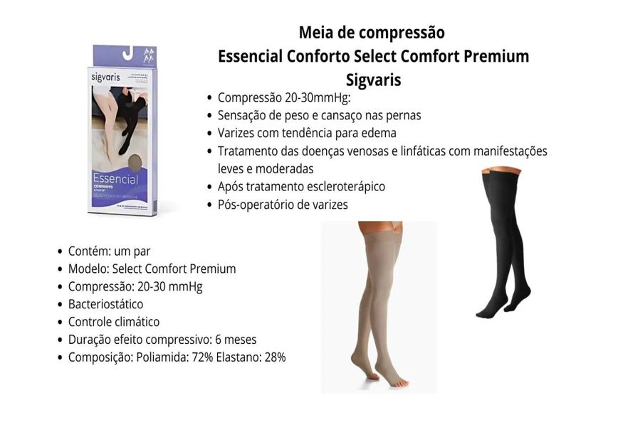 Meia Sigvaris Select Comfort 20-30 Mmhg 7/8 Af 862 Ponteira Aberta Natural P3