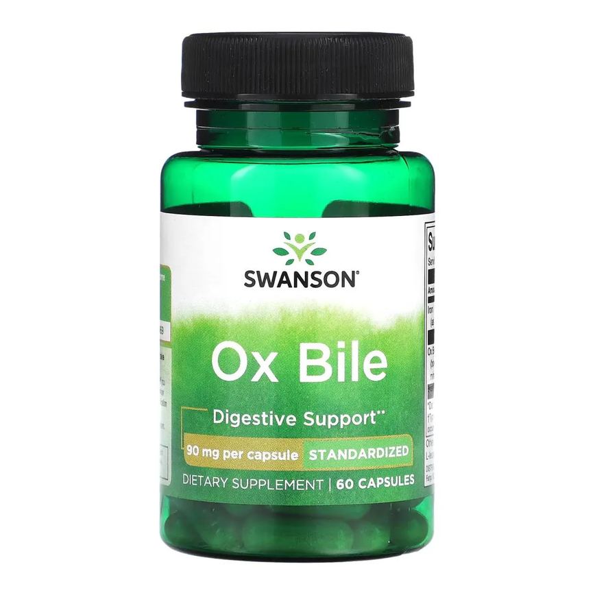 Ox Bile de Boi 90mg 60 Capsulas - Swanson