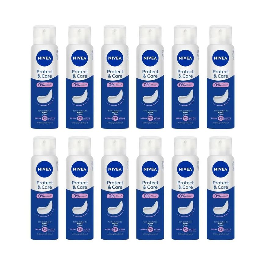 Desodorante Aero Nivea 150ml Fem Protect & Care - Kit C/12Un