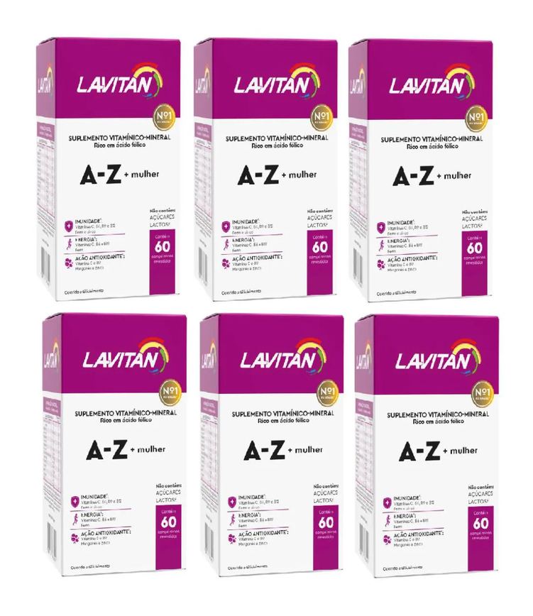 Kit com 6 Suplemento Lavitan a - Z Mulher 60 cápsulas - Cimed