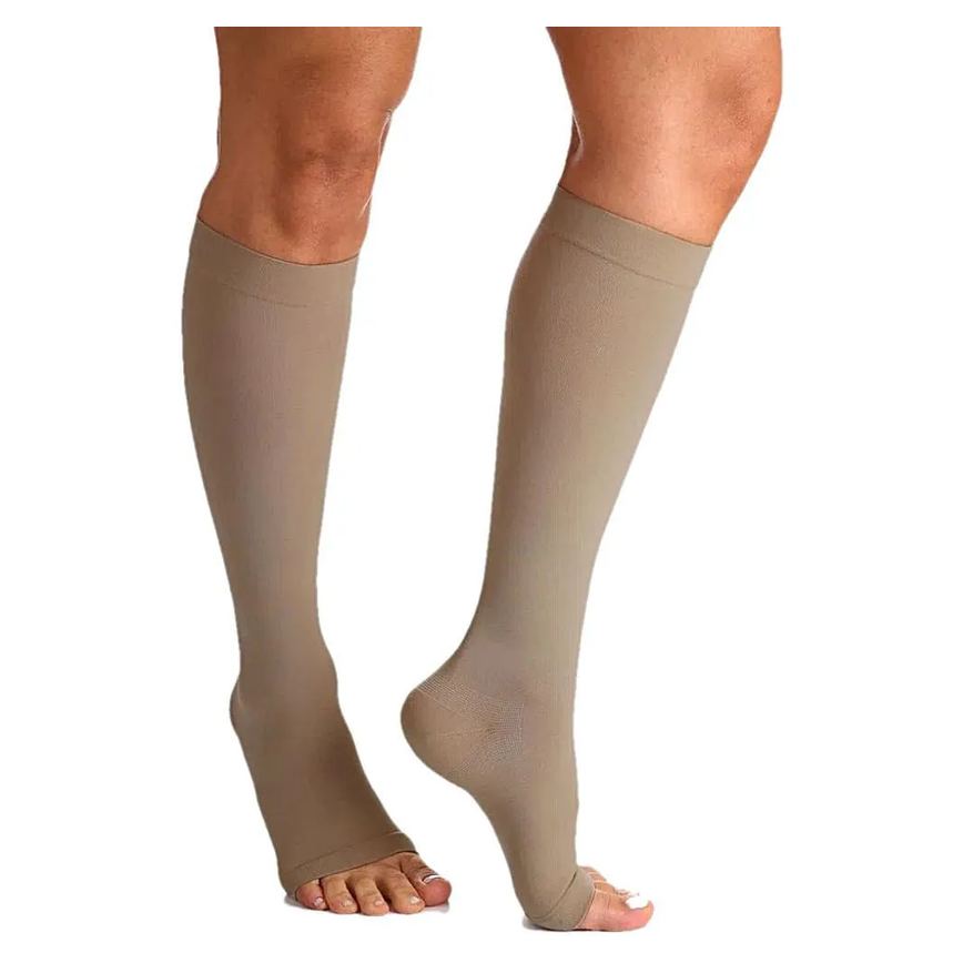 Meia 3/4 Select Comfort Premium Sigvaris - 20-30mmhg - Natural Escura - Aberta - P2