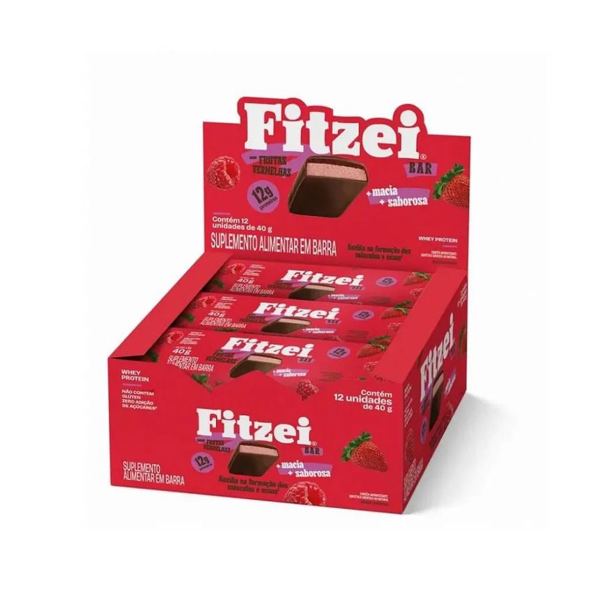 Fitzei Bar Display (12 unidades 40G) - Sabor: Frutas Vermelhas