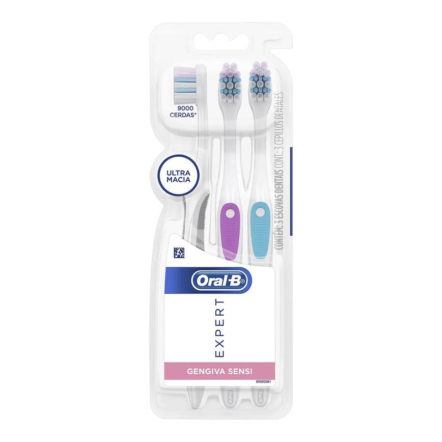 Escova de Dente Oral-B Expert Gengiva Sensi Ultramacia com 3 unidades