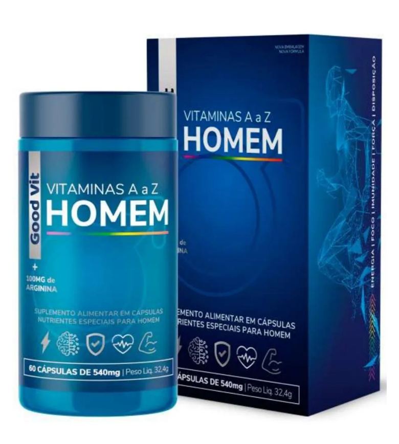 Suplemento com Vitaminas de A A Z Homem 60 Cápsulas de 540Mg + 100Mg de Arginina
