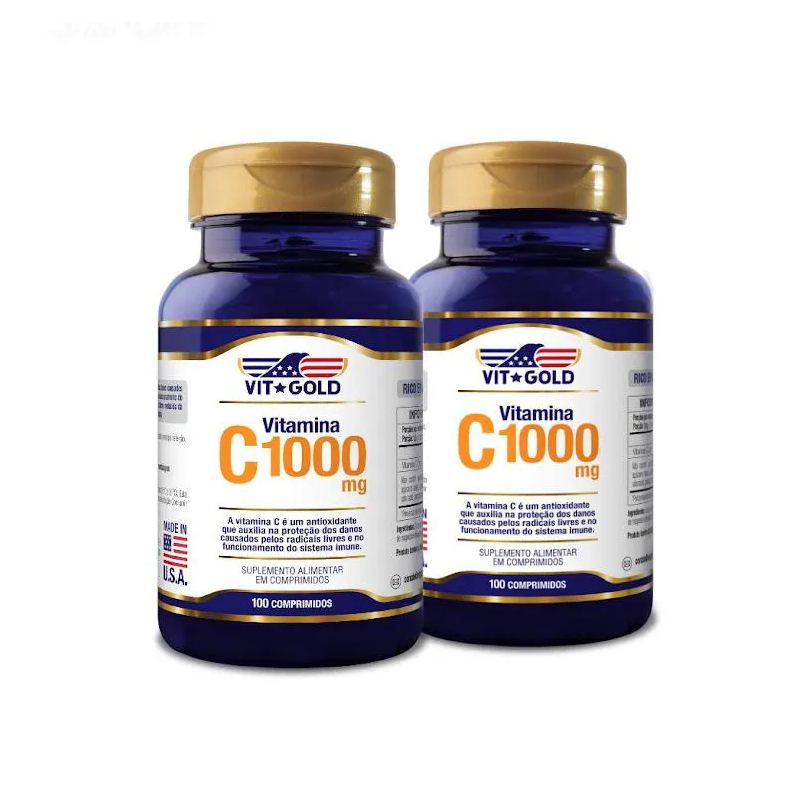 Kit 2x Vitamina C 1000 mg Vitgold 100 Comprimidos